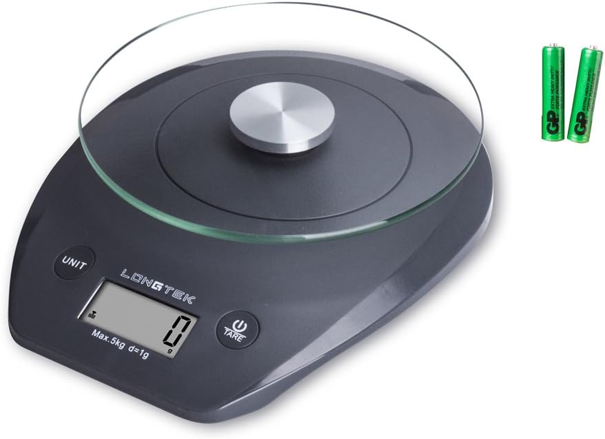Digital Kitchen Scale, Food Scale, Food Liquid Weighing in Grams Ounces Pounds,Elegant Gray,11lb/5kg