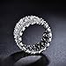 Serend Vintage Style Cubic Zirconia Wide Band Statement Cocktail Ring 18k White Gold Plated Jewelry, Size 8