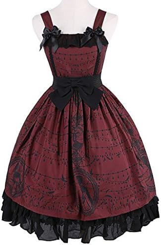 Trendareus Women's Vintage Queen Printed Lolita Dress Jumper Skirt