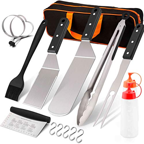 Leonyo Griddle Accessories Tool Set of 11, Stainless Steel Metal