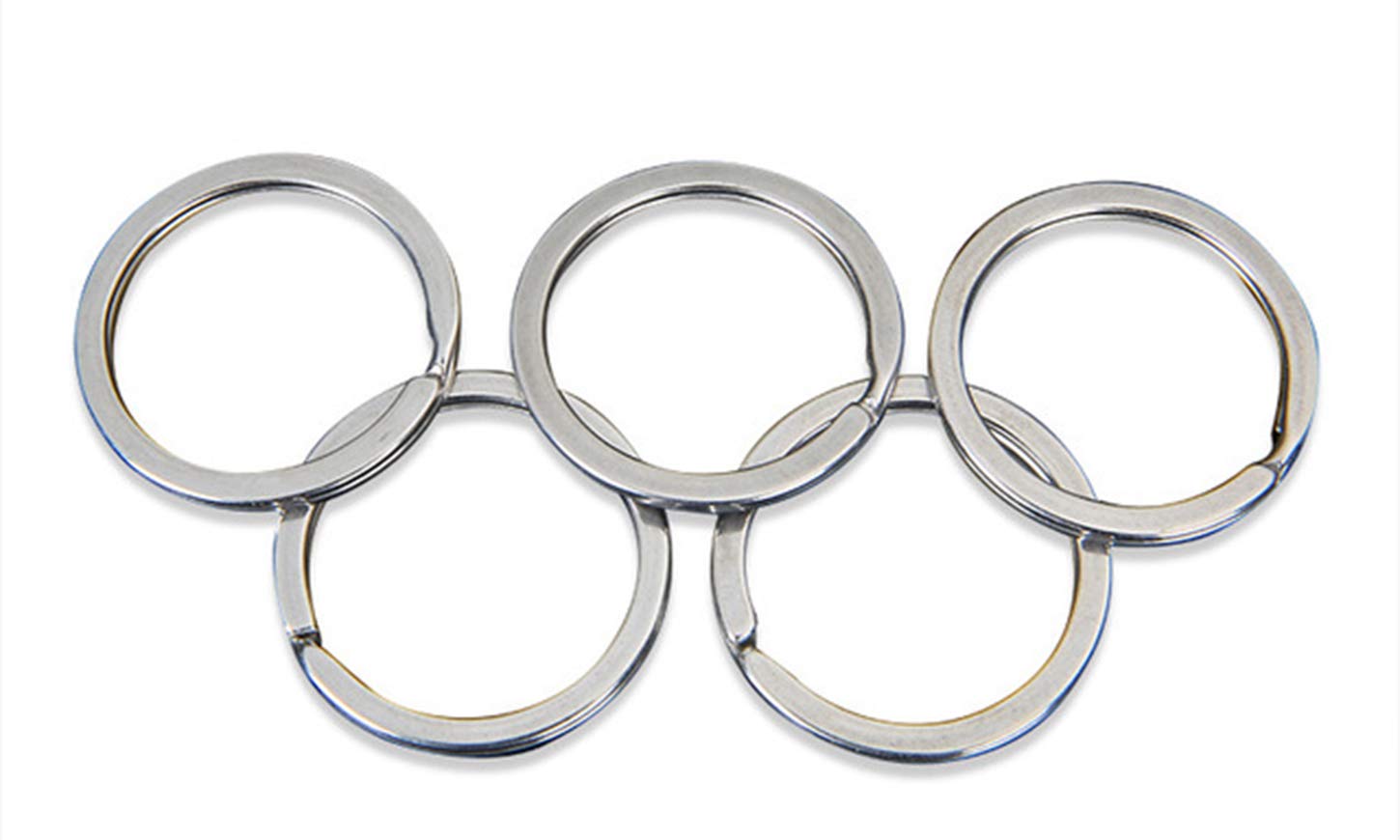 CaLeQi Flat Key Rings Metal Split Rings Keyrings Keychain Ring,1 inch/ 25 mm,silve 100 Pieces for House Car Key Attachment (25mm)