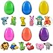 JOYIN 24 Pcs Prefilled Easter Eggs with Animal Puzzle, Animal Pencil Eraser Bulk Toys for Kids Boys Girls Easter Basket Stuffer, Easter Eggs Hunt, Party Favors, Classroom Prize