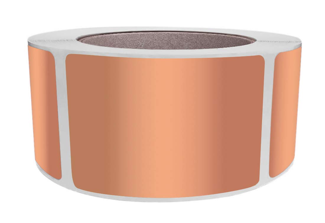 Royal Green Metallic Labels Sticker 7.5cm x 5cm (76mm x 51mm) Rectangle Rose Gold Sticker Roll - 500 Pack