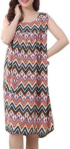 Women Floral Dresses Sleeveless Summer Midi Casual Loose Dress
