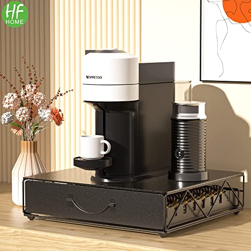 Capsule Organizer for 48 Capsules Nespresso Vertuo Capsules Dolce Gusto, Drawer Holder for Nespresso Vertuoline Capsules and Coffee Machine Rack