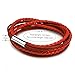 Charisma Braided Leather Bracelets for Men Women Red Double Wrap Bracelet Clasp Multi-Layer Genuine Leather Bracelet Wristband Punk Bracelet, Red