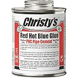Christys Red Hot Blue Glue PVC Pipe Cement, 16 oz Container