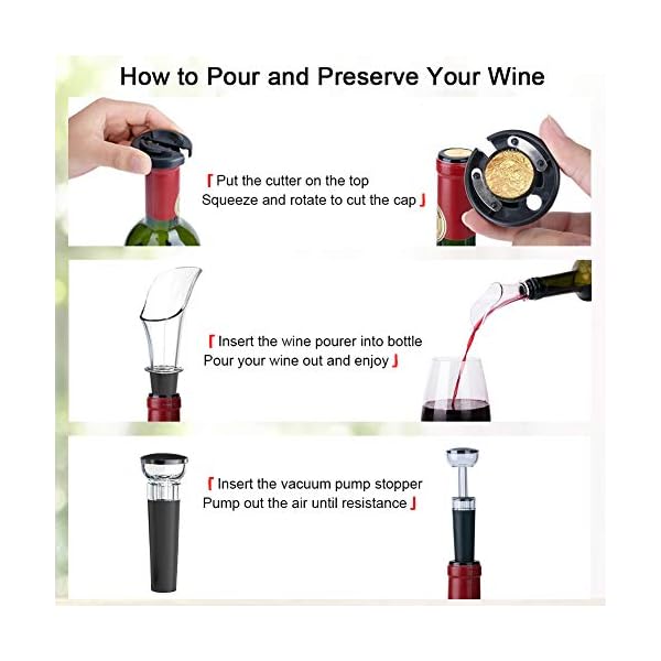 CIRCLE JOY Electric Wine Bottle Openers Set, Battery Operated Wine Opener Kit, Cordless Automatic Corkscrew Combo with…
