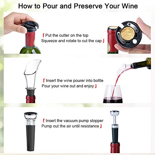 CIRCLE JOY Electric Wine Opener Set, Battery Wine Opener Kit, Wine