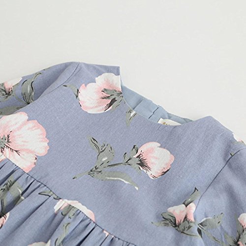 Sunbona Toddler Baby Girls Princess Cute Autumn Long Sleeve Dress Party Wedding Outfits Cloths (3T(2~3years), Light Blue) - Thumbnail 3