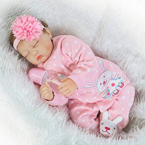 TERABITHIA 22inch Lifelike Adorable Collectible Sleeping Reborn Baby Girl Dolls