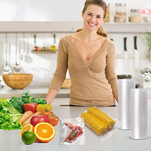 Vacuum Sealer Bags 2-Rolls 8"x24' Food Saver Embossed Commercial Grade Bag Rolls for Sous Vide Cooking with FDA Approval OUNUO