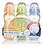 Nuby 3-Pack Tinted Bottles, 10 Ounce, Plus 1 No-Spill Spout, Colors May Vary