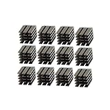 3D Printer Accessories and Parts, FYSETC Stepper Motor Driver Heat Sink Aluminum Heatsinks Cooling Fin Drivers Ultra-Silent for TMC2100 A4988 DRV8825 TMC2208 TMC2130 Motor Driver - 12 Pcs, Black