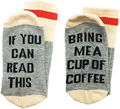 ALNDA Christmas IF You Can Red This PLEASE Bring Me A Glass Of Wine Beer Coffee Unisex Socks (Grey Coffee)