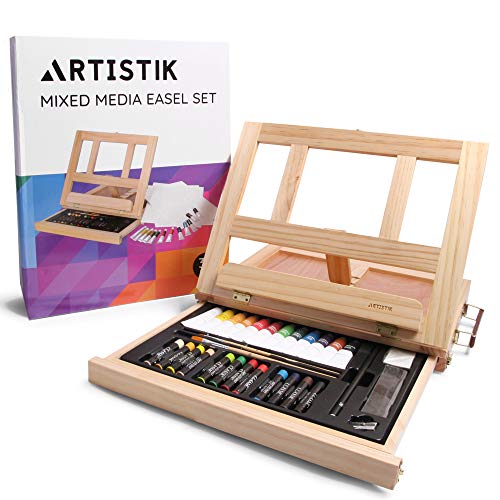Mixed Media Art Set - Complete Easel Painting Kit with ...