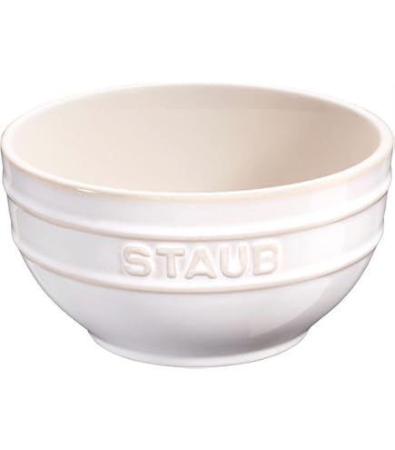 Amazon限定　staub ストウブ 「ブソルライン ボウル オフホワイト Amazon.com: STAUB Ceramic Prep Bowl Set, 2-piece, White : Home