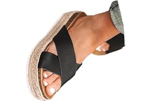 Mezent Women'S Platform Sandals Slides Espadrilles Sandals Flatform Slippers Casual Platform Slides for Women Footbed Open Toe Wedges Sandals