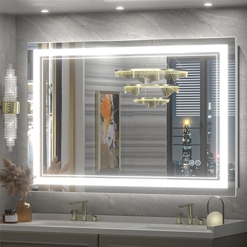 OKPAL LED Bathroom Mirror Anti-fog Lighted Bathroom