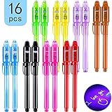 Hoepaid Invisible Ink Pen 16PCS, 2020 New Disappearing Spy Pen with Built in UV Light Creative Secret Message Pen Gift UV Pen for Drawing Fun Activity Kids Party Favors Ideas Gifts