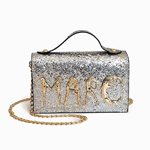 Knock Off Designer Bags. YJYDADA Womens Leather Sequins Letter