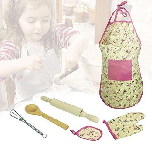 image for Per 6pcs Kids Baking Set, Children Bakeware Kit Include Apron,Oven Glo