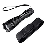 X700 Tactical Flashlight with Flashlight Holster 5 Modes Waterproof Zoomable Tac Light Flashlight