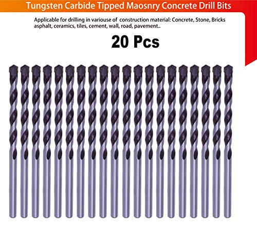 image for Max-Craft 1/8 Inch 20Pcs Masonry Drill Bit Concrete Carbide tipped Bla
