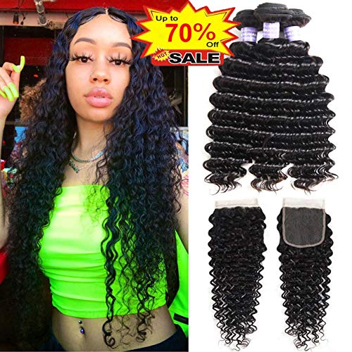 AMZTMY-Brazilian-Virgin-Deep-Wave-3-Bundles-with-Closure-Free-Part-8A-100-Unprocessed-Human-Hair-Bundles-with-44-Lace-Closure-Natural-Black-10-12-1410-Closure