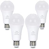 4 Pack 3 Way LED Light Bulbs 50 100 150Watt Soft White 3000K Equivalent, 5/10/15W Three Way Light Bulbs A19 E26 Base, 700 1400 2100 Lumens