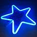 QiaoFei Blue Theme Home/Party Decor Light,Cute Neon Star Sign Shaped Decor Light,Marquee Signs/Wall Decor for Christmas,Birthday Party,Kids Room, Living Room, Wedding Party Decor(Blue)