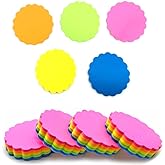 Saktopdeco Mini Colorful Sticky Notes lace Round Shaped Sticky Notes Fun Self-Stick Memo Pads Set for Office School (4 Pads 400 Sheets)