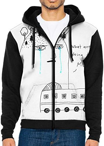 JYTEJHYTEG Hoodies Sweaters Men Long Sleeve Broken Heart Printed Pullover Hooded Sweatshirt With Pockets
