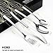 Silverware Set, HOBO 25-Piece Stainless Steel Flatware Silverware Set with Premium Gift box, Include Knife/Fork/Spoon/Teaspoon Service for 6, Mirror Finish, Smooth Edge