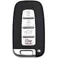 4 Buttons Replacement Key Fob Cover fit for Hyundai 2011-2015 Sonata 2011-2013Elantra 2009-2014 Genesis 2011-2017 Veloster Replacement for Kia Optima 2010-2013 Key Fob Shell（SY5HMFNA04）