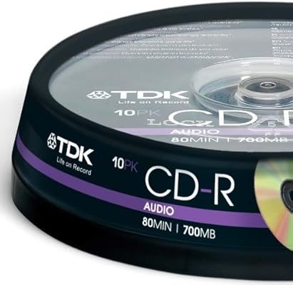 TDK CD-R 700MB Audio 40x 10 - PK, cakebox: Amazon.es: Informática