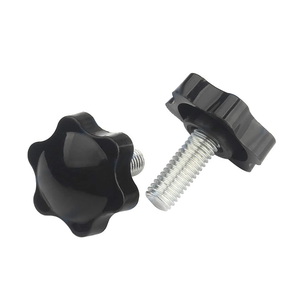 Star Knob Grips M4x12mm Female Thread Clamping Knobs Handle Tightening Screws Black