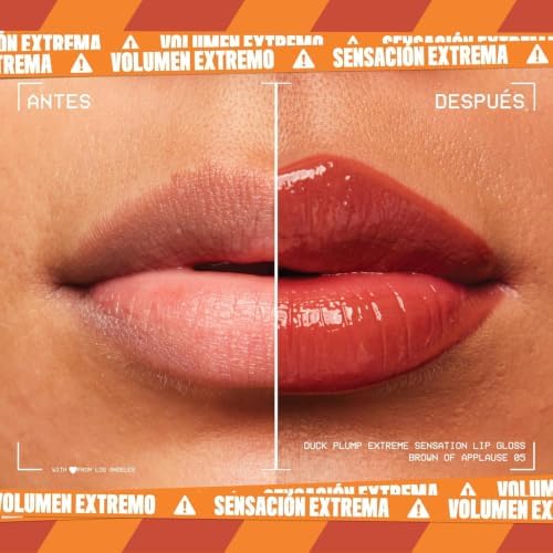 Duck Plump, Gloss, Efeito de Volume Instantâneo, com Gengibre Picante, Fórmula Vegan, Ton: Castanho de Aplausos