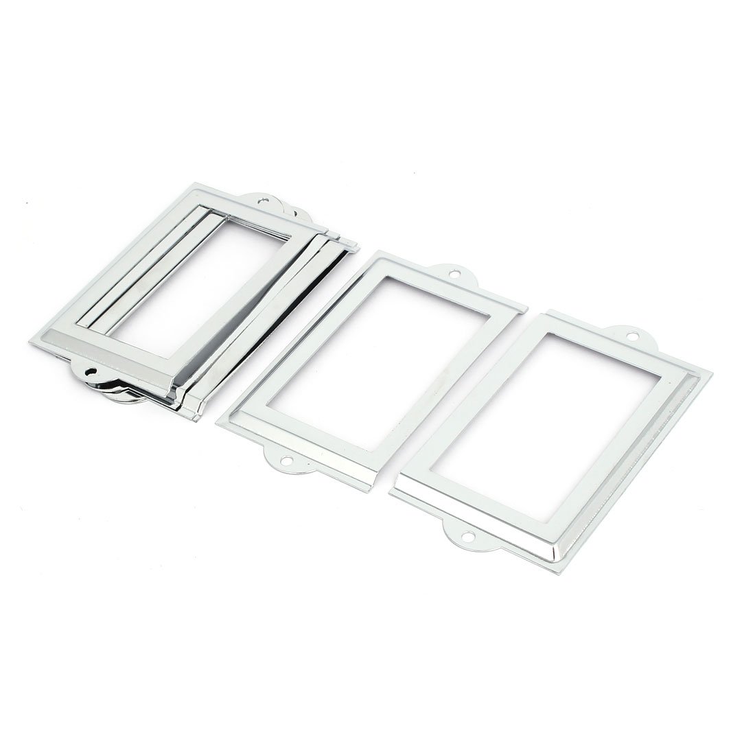 Sourcingmap Office File Drawer 105mm x 60mm Tag Label Holders Frames Silver Tone 6PCS
