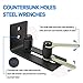 Barn Door Floor Guide Roller - Wall Mount Adjustable Channel Stay Roller with 8 Different Setups Fit for All Sliding Barn Doors, Sits Flush to Floor, Black Powder Coated Bottom Bracket Hardware