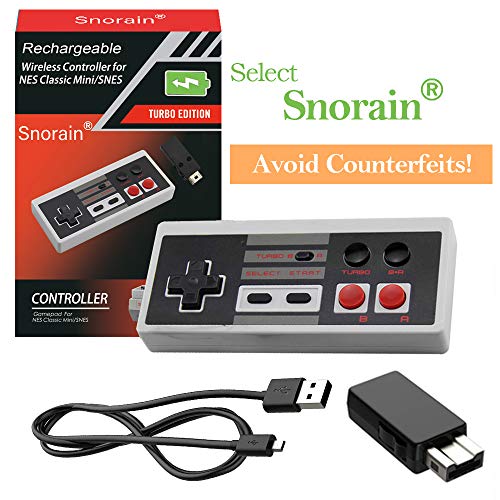 Rechargeable NES Classic Mini Wireless Controller -TURBO EDITION-Rapid Buttons Edition for Nes Wii Gaming System with 2.4G Wireless Receiver