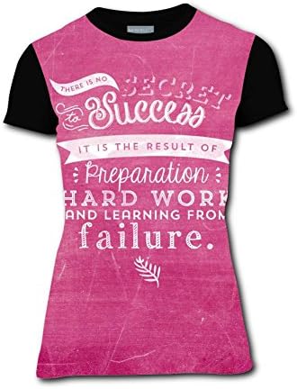 Qualra 3D Pattern T-Shirts Hard Work and Learning from Failure Womens Casual Short Sleeve Top Tees