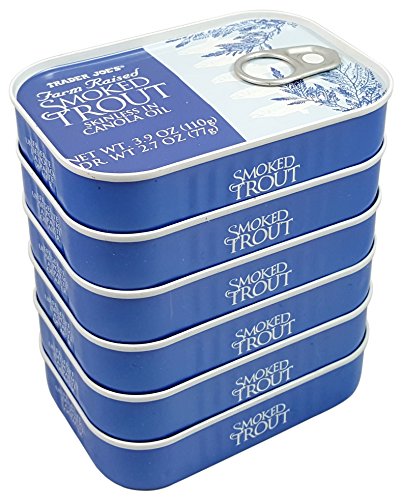 Smoked Trout Fillets in Oil, Skinless, (Pack of 6), 3.9 oz Tin - Trader Joe's