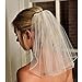 Fair Lady Ivory Simple 1 Layer Pencil Edge with Sequined Short Wedding Veil
