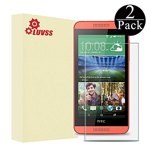 [2 Pack] LUVSS 0.26mm Screen Protector for HTC Desire 610 [Tempered Glass], 9H Anti Fingerprint Scratch Proof Bubble Free Ballistics Glass Armor Screen Shield Protective Film - Clear
