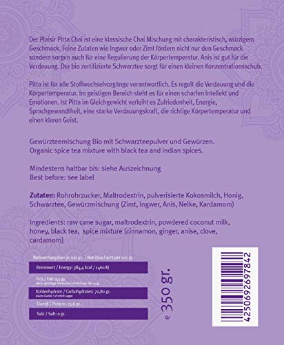 Plaisir Chai Tee Pitta Bio (klassische Gewürze) Dose HeiÃgetränk – Bild 4
