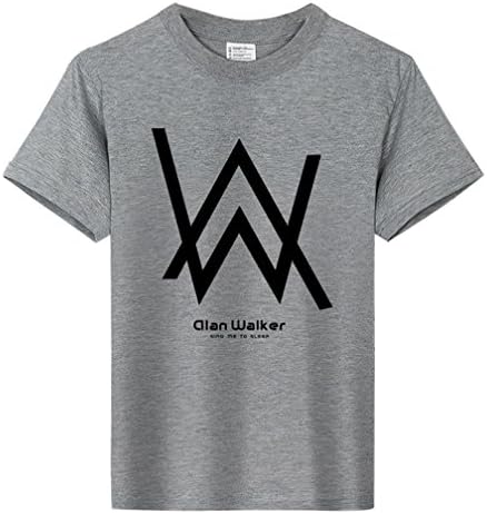 Xairx Men's Cotton Grey Short Sleeve Crew Neck Streetwear Shirts Cosplay T-Shirt L