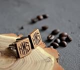 Сufflinks for men Custom Initial Monogram Wood Monograms Engraved Initials Jewelry for Men Wedding Groomsmen gift for Father of Bride Groom gift Personalized Fathers Day Gift By Enjoy The Wood