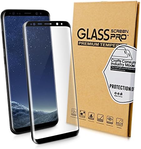Bestronic Samsung Galaxy S8 Screen Protector, Full Coverage, 3D Curved Tempered Glass Screen Protector for Samsung Galaxy S8-Black