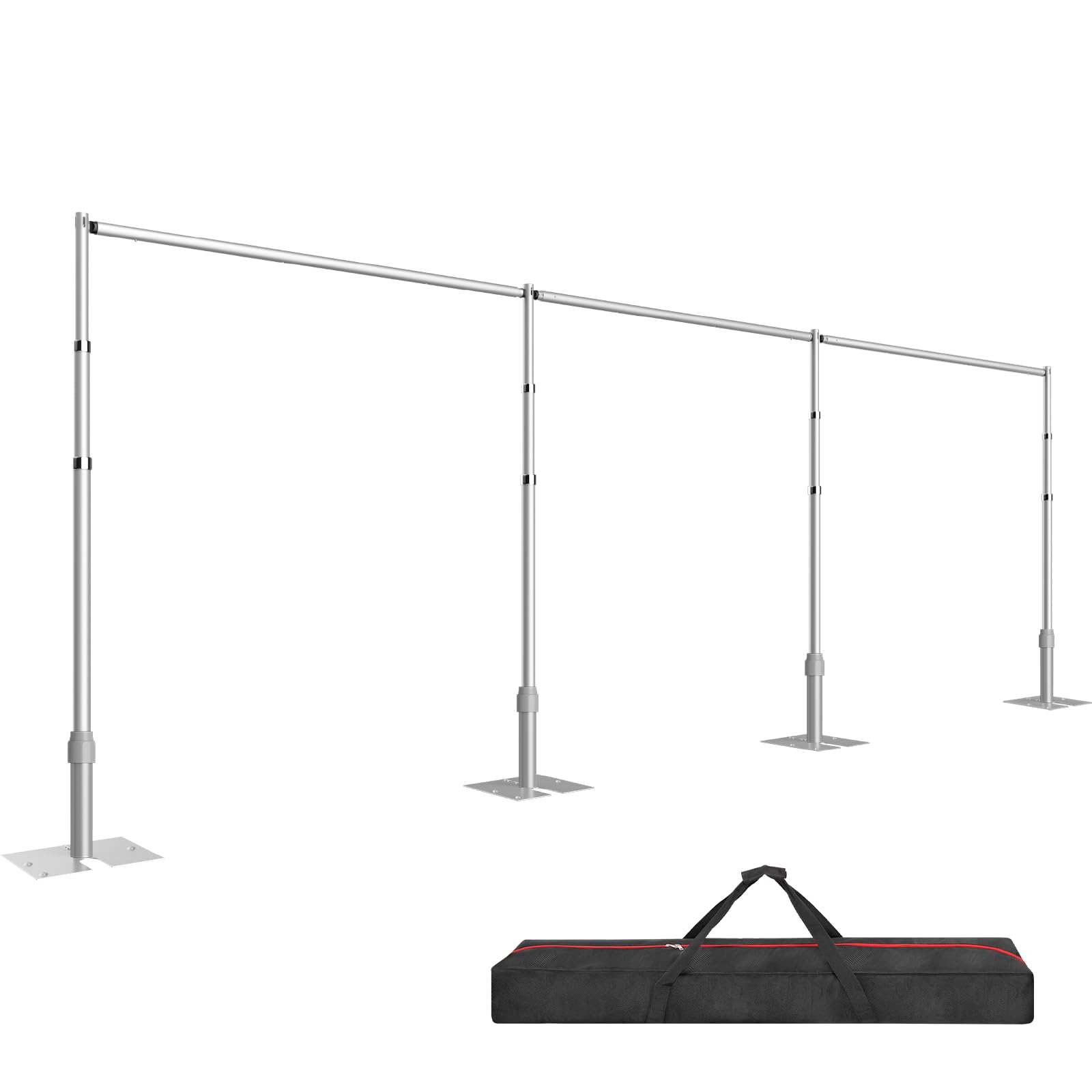 Photo 1 of EMART Backdrop Stand Heavy Duty 10ftx30ft, Adjustable Pipe and Drape Photo Background Support Kit, Metal Frame with Flat Base for Wedding Birthday Party Banquet Decorations